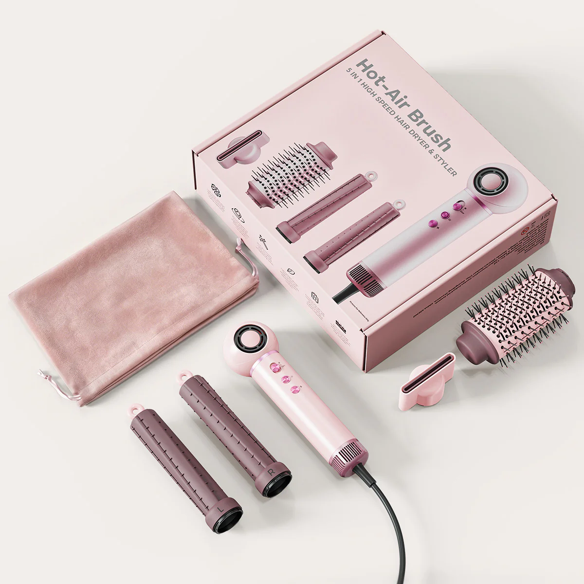 5-in-1 Hot-Air Brush & Ionic Hair Dryer for Fast Drying, Curling & Volumizing | Lightweight Travel - Image 11