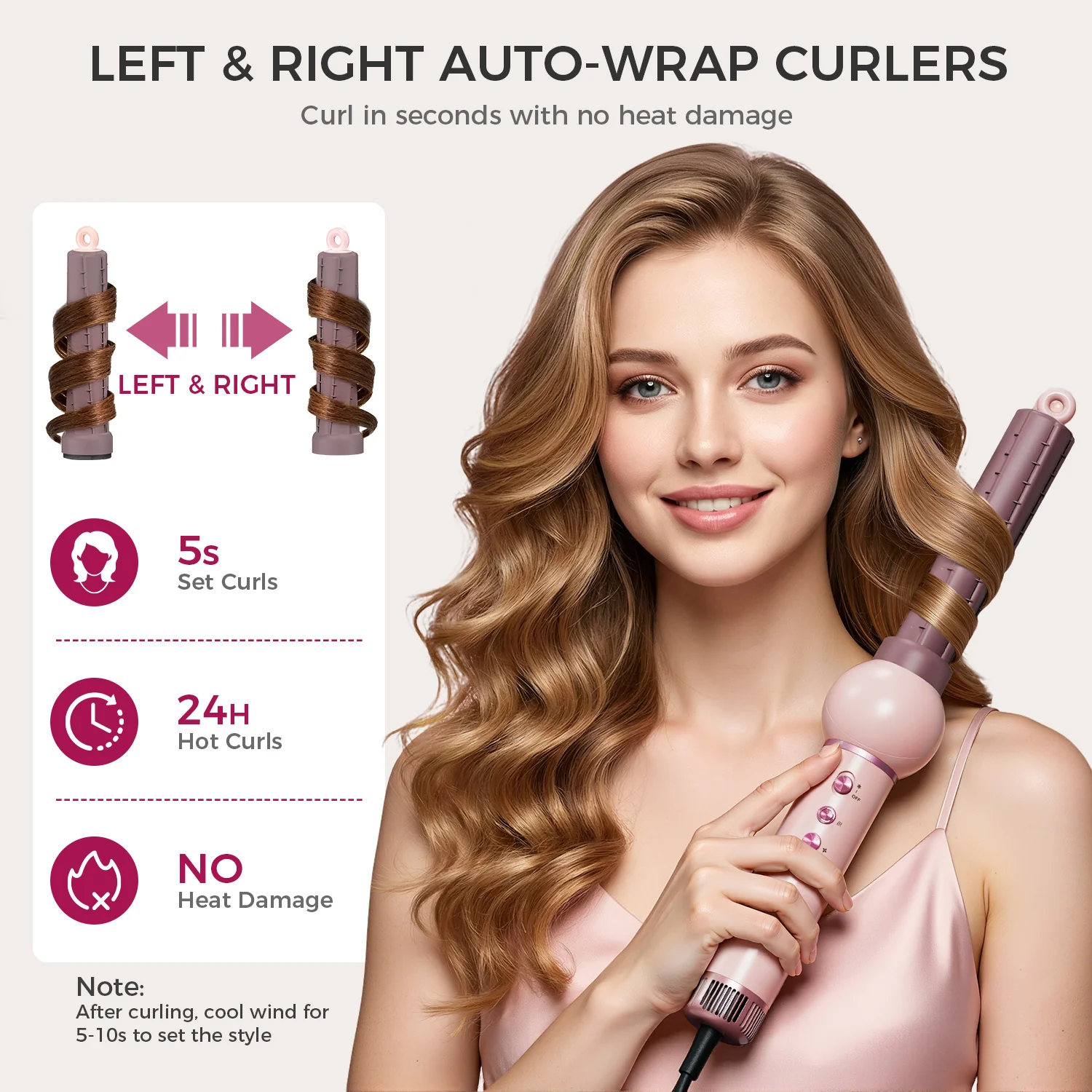 5-in-1 Hot-Air Brush & Ionic Hair Dryer for Fast Drying, Curling & Volumizing | Lightweight Travel - Image 6